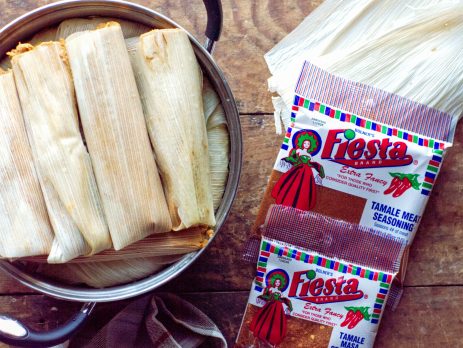 Tamales finished with Masa and Meat Seasoning