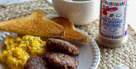 breakfast sausage patties made using Pan Sausage Seasoning