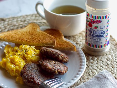 breakfast sausage patties made using Pan Sausage Seasoning