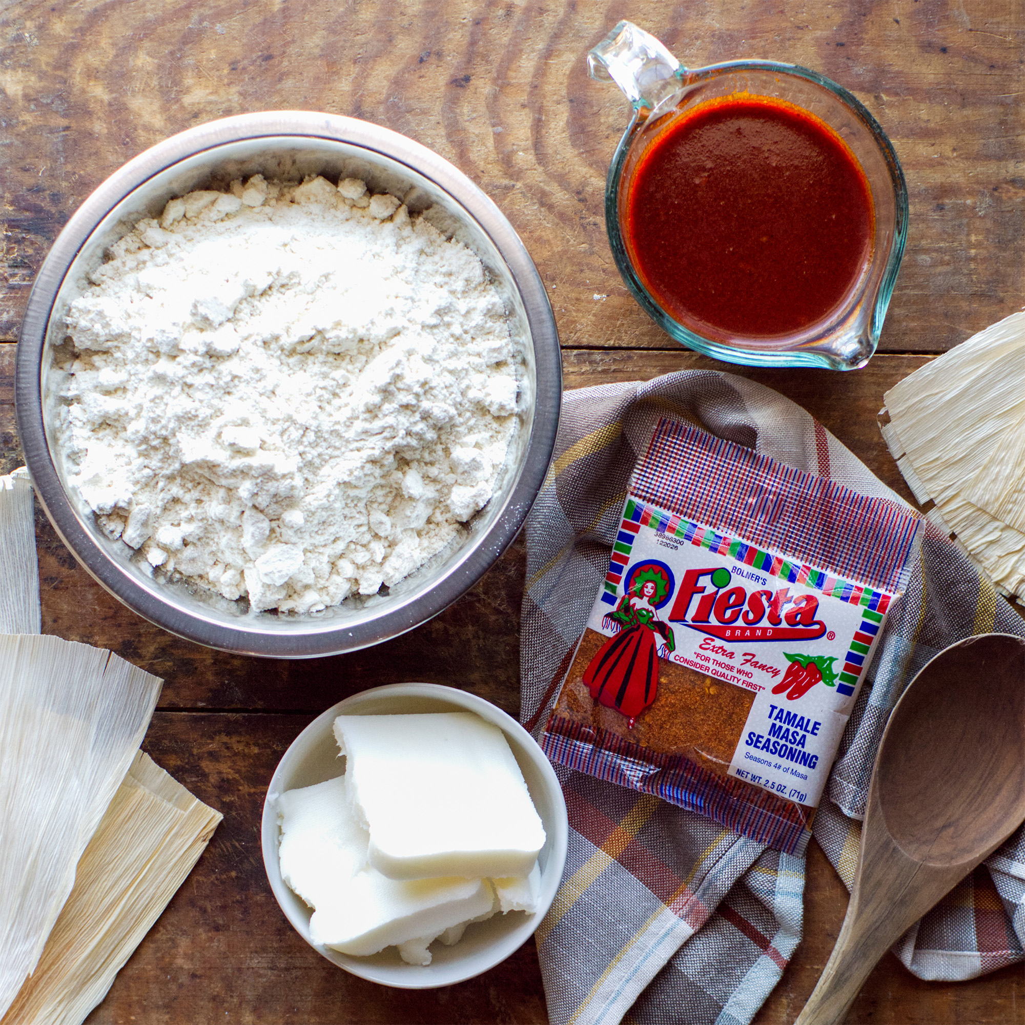 Ingredients for making tamales