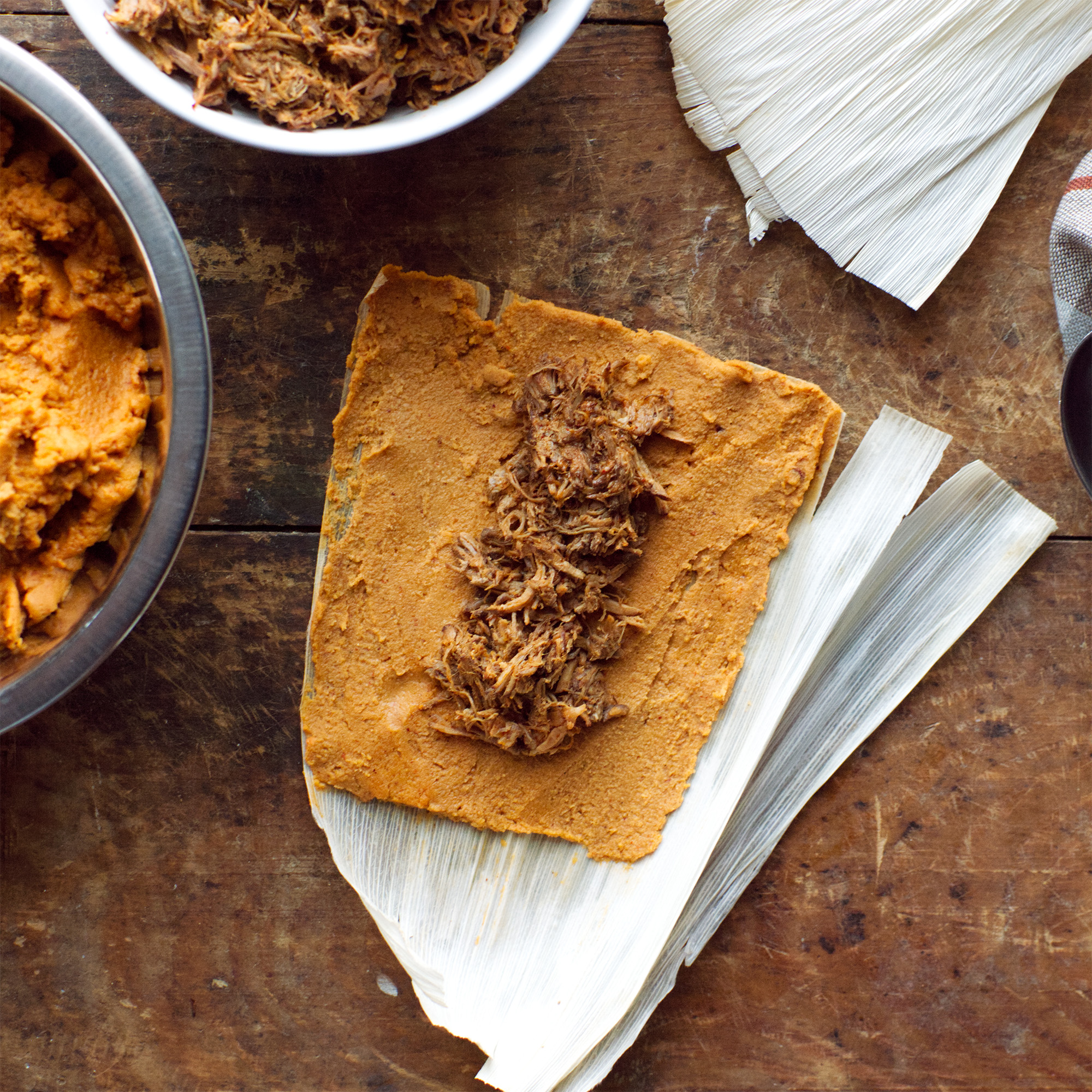 Ingredients for making tamales