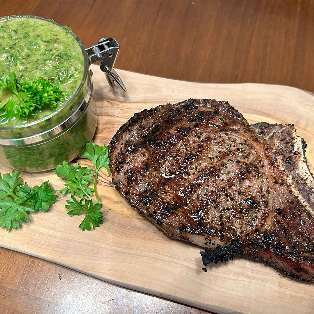 Chimichurri de Fiesta being prepared