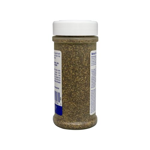 Medium size jar of Ground Black Pepper 4 ounces back of jar