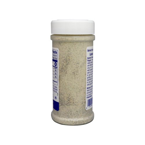 Medium size jar of Lemon Pepper Salt Free 6 ounces back of jar